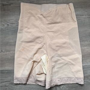 NORVELL Vintage Lace Trim Panty Girdle Firm Control Shaper Nude Beige Bloomers
